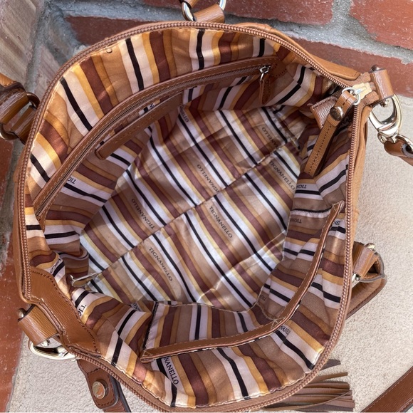 Tignanello • satchel/saddlebag/purse • Genuine Leather • camel color - Picture 7 of 11